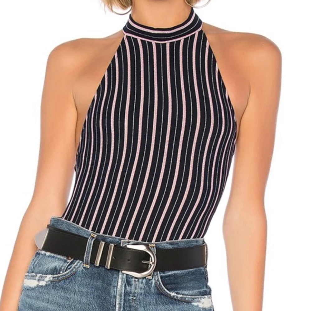 Halter open back bodysuit